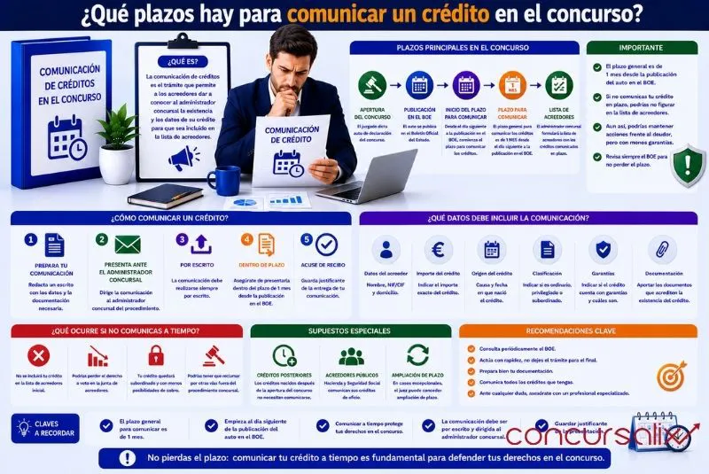 plazo comunicar crédito concurso