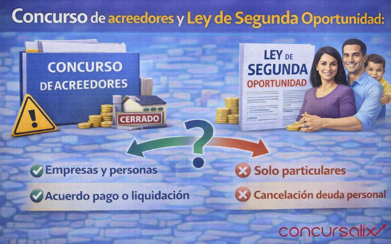 Concurso de acreedores y Ley de Segunda Oportunidad: diferencias