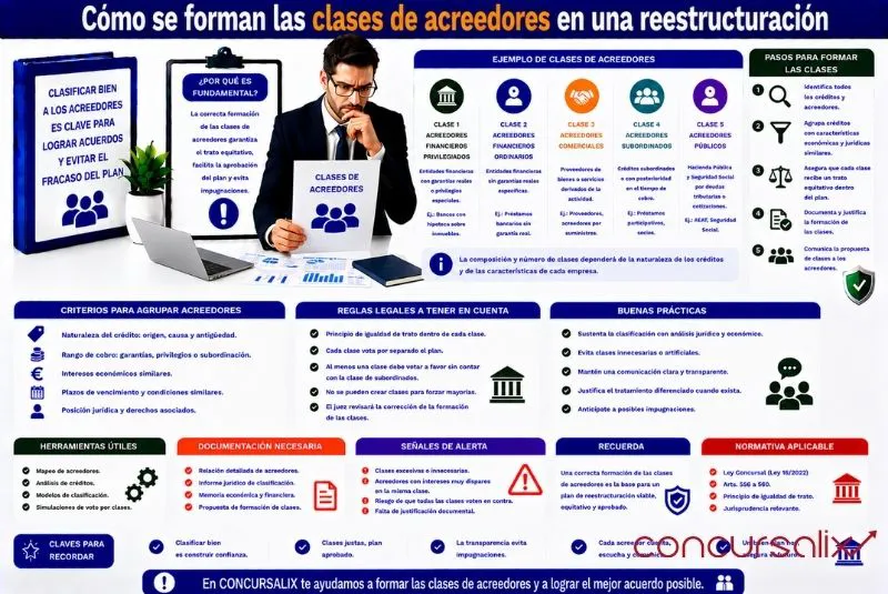 clases de acreedores en reestructuración