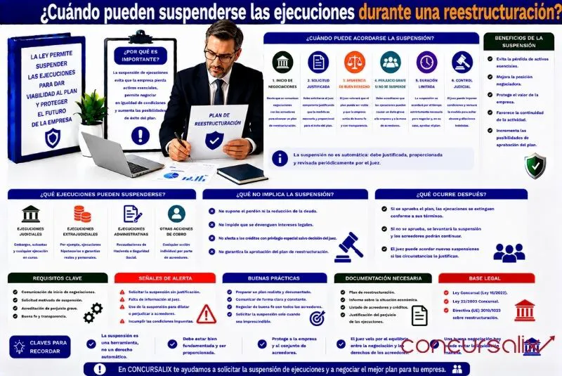 suspensión de ejecuciones por reestructuración