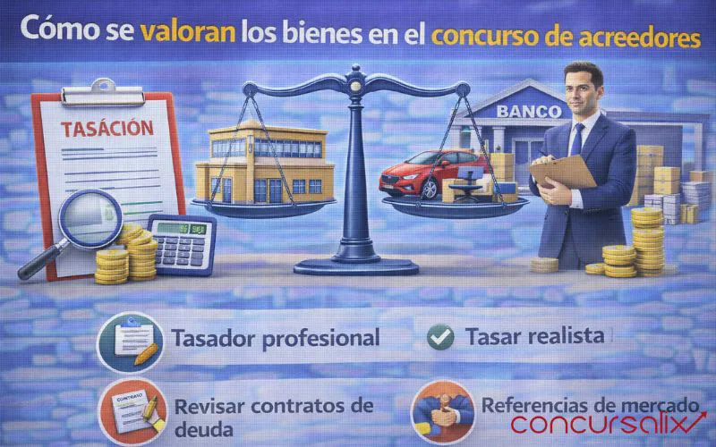 valoración bienes concurso acreedores