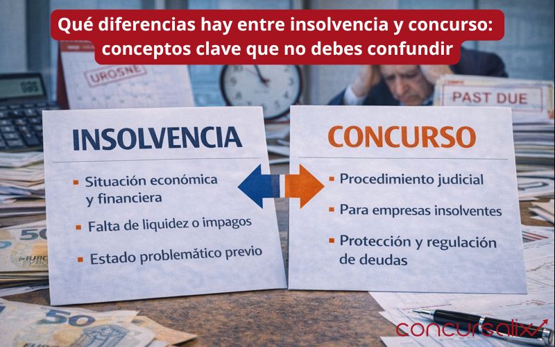 Qué diferencias hay entre insolvencia y concurso: conceptos clave