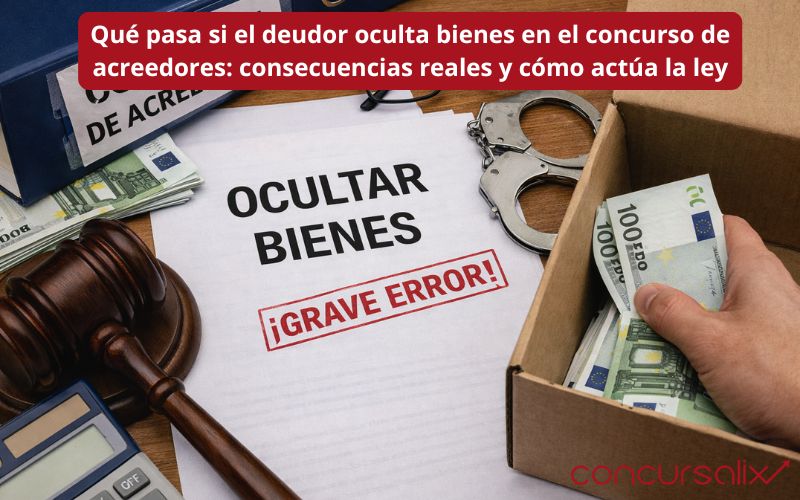El concurso de acreedores es un procedimiento basado en la transparencia y la colaboración del deudor, ¿qué pasa si el deudor oculta bienes en el concurso de acreedores?